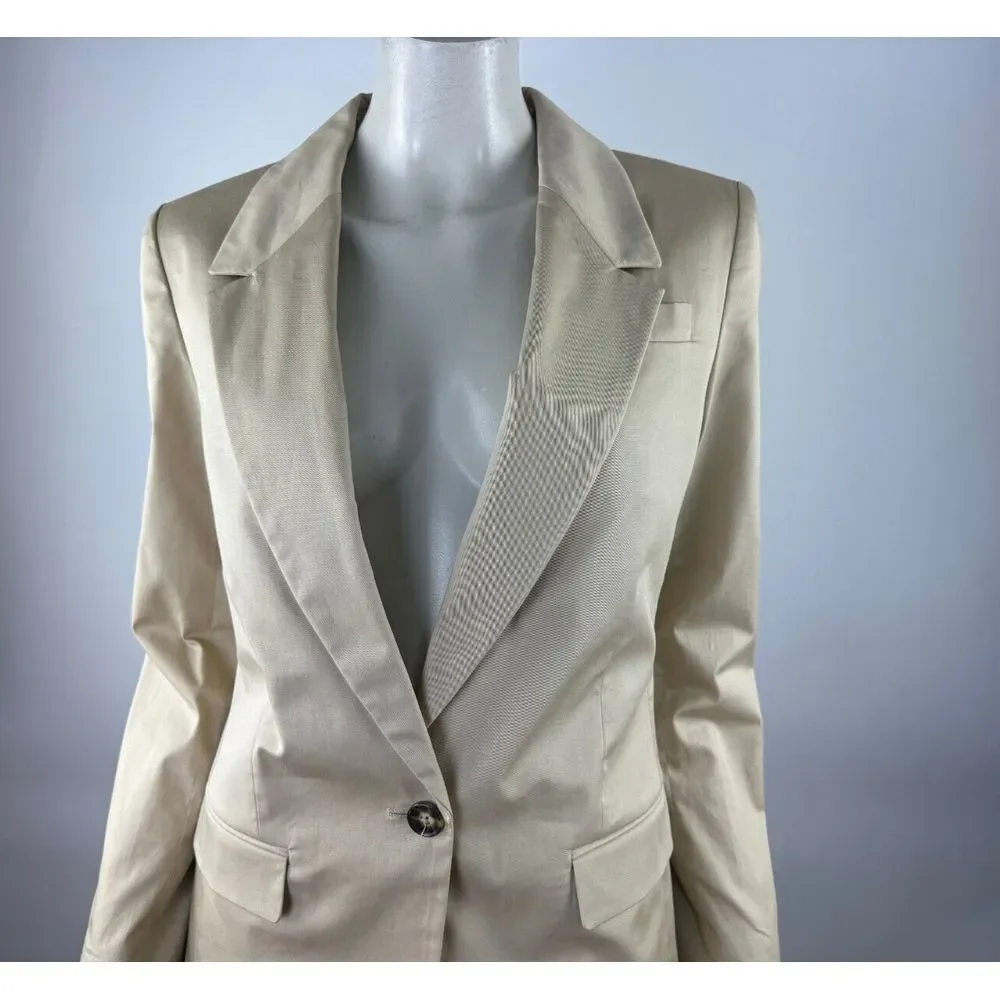 J‎ Crew Willa Blazer Women 6? $198 Stretch Cotton One Button Lined Jacket BG120